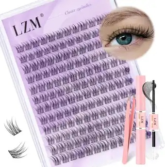 Amazon LZM Cluster Lashes Kit Individual Eyelashes - Lash Clusters Individual Lashes (01) aanbieding