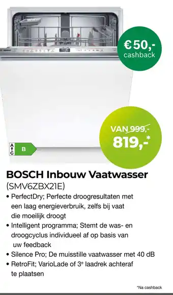 EP Beerepoot BOSCH Inbouw Vaatwasser SMV6ZBX21E aanbieding