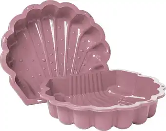 Bol.com Zandbak schelp pastel roze 2-delig88 x 77cm x 36 cm SwingKing Zandbak / waterbak met deksel aanbieding