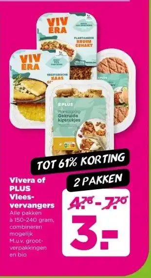 PLUS Vivera of PLUS Vleesvervangers aanbieding