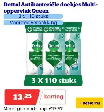 Bol.com Dettol Antibacteriële doekjes Multi-oppervlak Ocean aanbieding