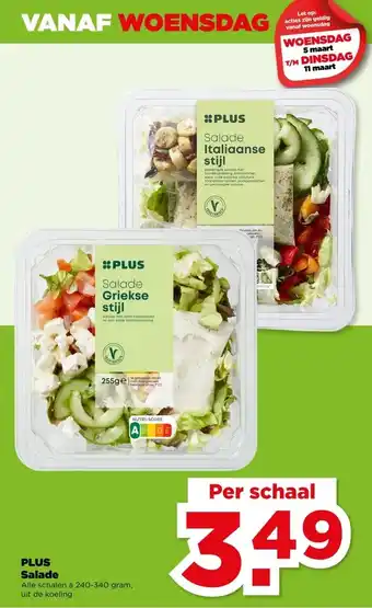 PLUS PLUS Salade aanbieding