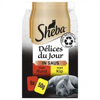 Pets Place Sheba Delices Du Jour Traiteur In Saus - Multipack Pouch - Kattenvoer - Rund Kip Saus 6x50 g aanbieding