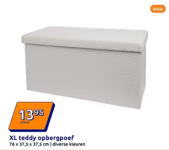 Action XL teddy opbergpoef aanbieding