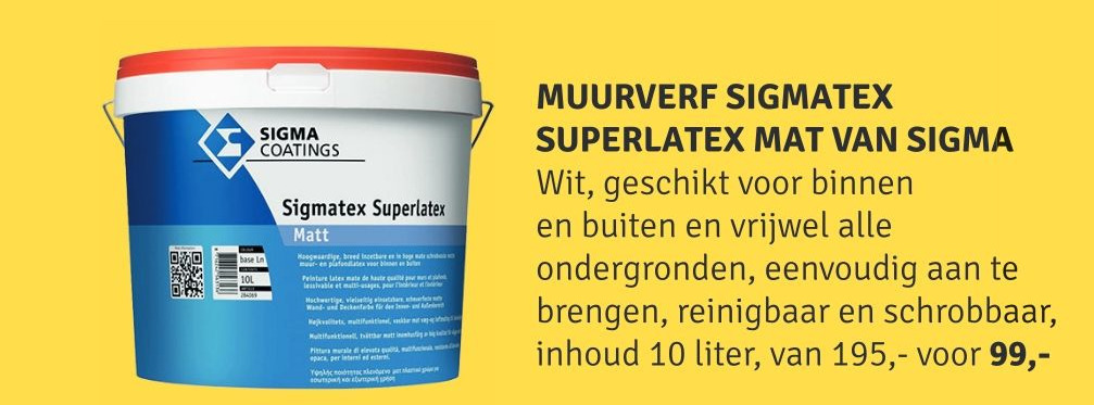 Sigma Muurverf Sigmatex Superlatex Mat aanbieding bij Nijhof