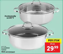 Lidl Livarno home RVS serveerpan aanbieding