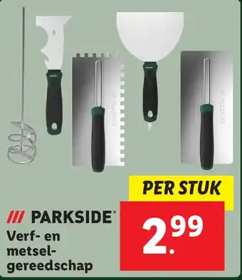 Lidl Parkside Verf en metsel gereedschap aanbieding