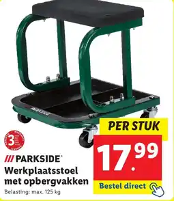 Lidl Parkside werkplaatsstoel met opbergvakken aanbieding