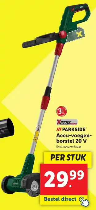 Lidl PARKSIDE Accu voegen borstel 20 V aanbieding