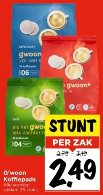 Vomar Voordeelmarkt G'woon Koffiepads aanbieding