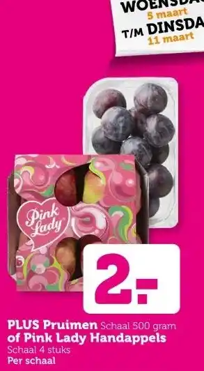 Coop PLUS Pruimen of Pink Lady Handappels aanbieding