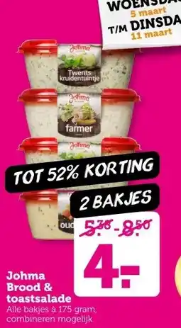 Coop Johma Brood & toastsalade aanbieding