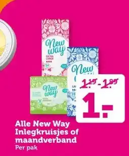 Coop Alle New Way Inlegkruisjes of maandverband aanbieding