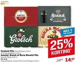 Coop Grolsch Pils, Amstel, Brand of Birra Moretti Pils aanbieding