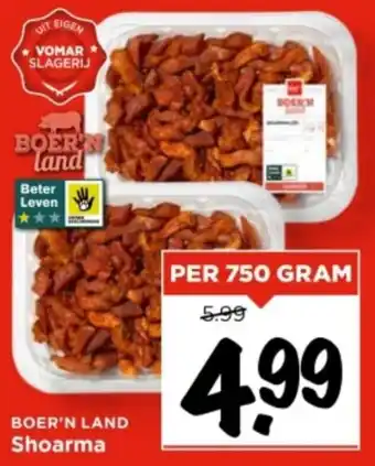 Vomar Voordeelmarkt Boer'n Land Shoarma aanbieding