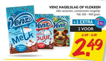 Dekamarkt Venz Hagelslag of Vlokken 2*200-400g aanbieding