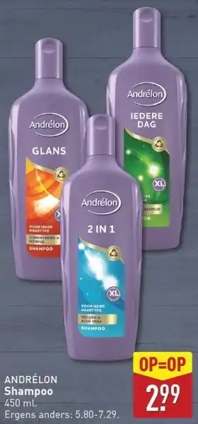 ALDI Andrélon shampoo aanbieding