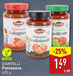 ALDI D'antelli pastasaus aanbieding