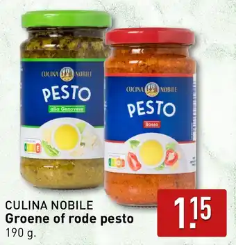 ALDI Culina nobile groene of rode pesto aanbieding