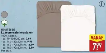 ALDI Novitesse Luxe percale hoeslaken aanbieding