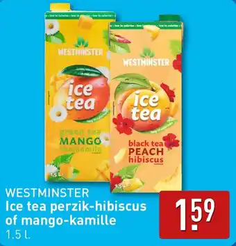 ALDI Westminster ice tea perzik hibiscus of mango kamille aanbieding