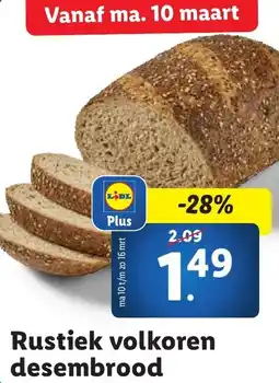 Lidl Rustiek volkoren desembrood aanbieding