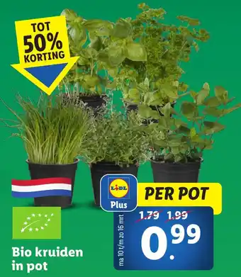 Lidl Bio kruiden in pot aanbieding