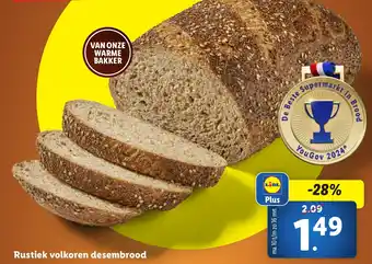 Lidl Rustiek volkoren desembrood aanbieding