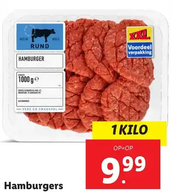 Lidl Hamburgers aanbieding