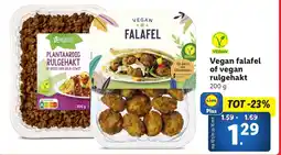 Lidl Vegan falafel of vegan rulgehakt aanbieding