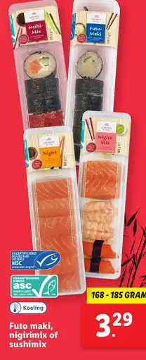 Lidl Futo maki, nigirimix of sushimix aanbieding