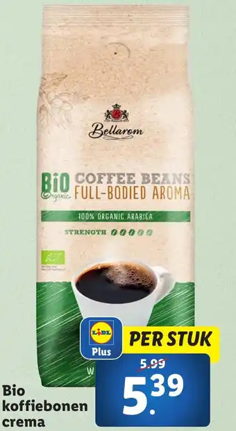 Lidl Bio koffiebonen crema aanbieding