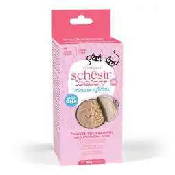 Pets Place Schesir Baby - Kattenvoer - Kip Zalm 3x55 g aanbieding