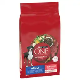 Zooplus 7kg Medium/Maxi Adult Rund & Rijst Purina One Hondenvoer aanbieding