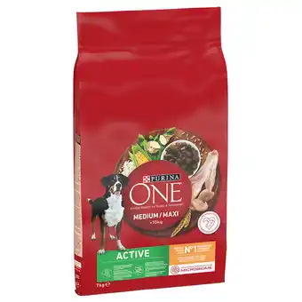 Zooplus 7kg Medium/Maxi Active Kip Purina One Hondenvoer aanbieding