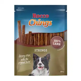 Zooplus Voordeelpakket Rocco Chings Strings - 4 x Lam 200 g aanbieding