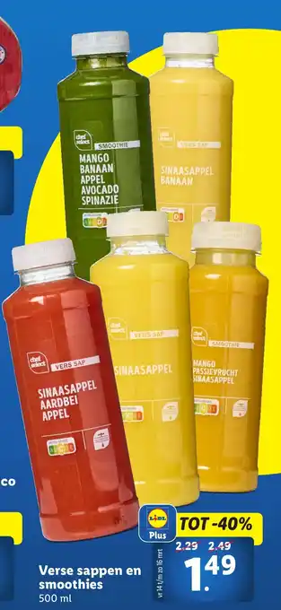 Lidl Verse sappen en smoothies aanbieding