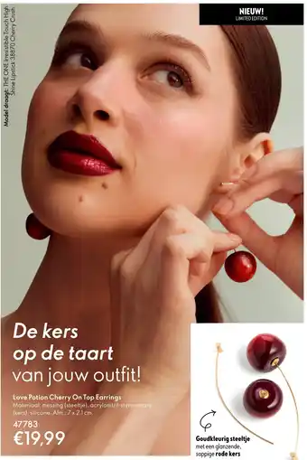 Oriflame Love potion cherry on top earrings aanbieding