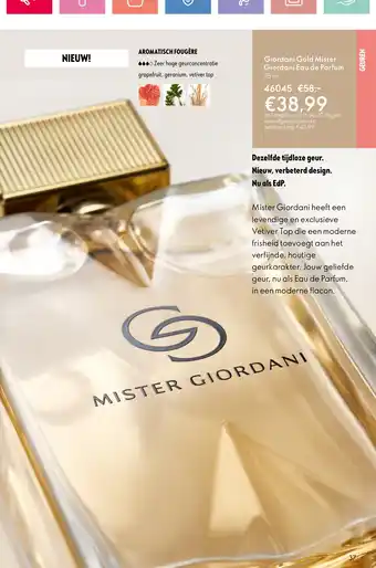 Oriflame Giordani gold mister giordani eau de parfum aanbieding