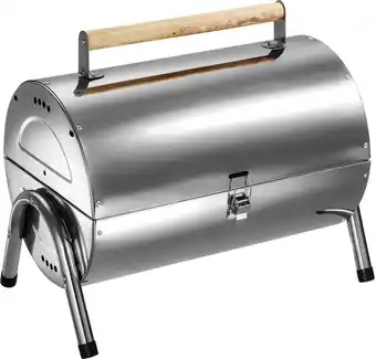 Praxis Tectake - Houtskoolbarbecue van roestvrij staal - Opvouwbare barbecue - zilver aanbieding