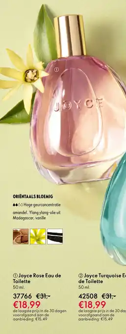 Oriflame Joyce rose eau de toilette aanbieding