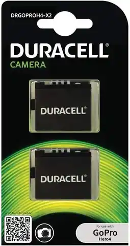 Amazon Duracell DRGOPROH4-X2 accu voor GoPro Hero 4 AHDBT-401, 2 stuks, zwart aanbieding