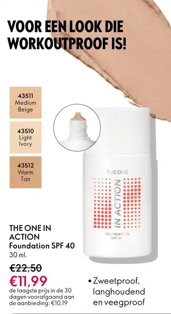 Oriflame The one in action foundation spf 40 aanbieding