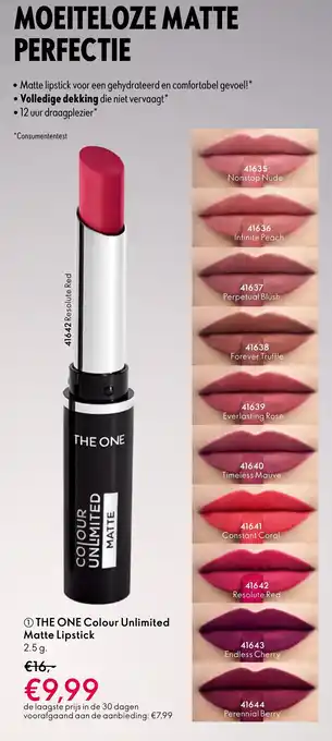 Oriflame The one colour unlimited matte lipstick aanbieding