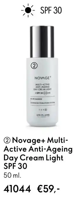 Oriflame Novage+ Multi-Active Anti-Ageing Day Cream Light SPF 30 aanbieding