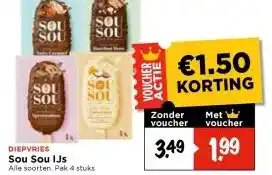 Vomar Voordeelmarkt DIEPVRIES Sou Sou IJs aanbieding