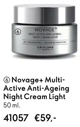 Oriflame Novage+ Multi-Active Anti-Ageing Night Cream Light aanbieding