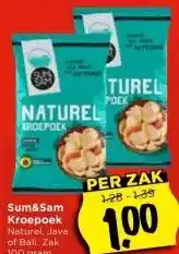 Vomar Voordeelmarkt Sum&Sam Kroepoek Naturel, Java of Bali. Zak aanbieding