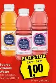 Vomar Voordeelmarkt Sourcy Vitamin Water aanbieding