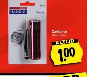 Vomar Voordeelmarkt Zaklamp Aluminium aanbieding